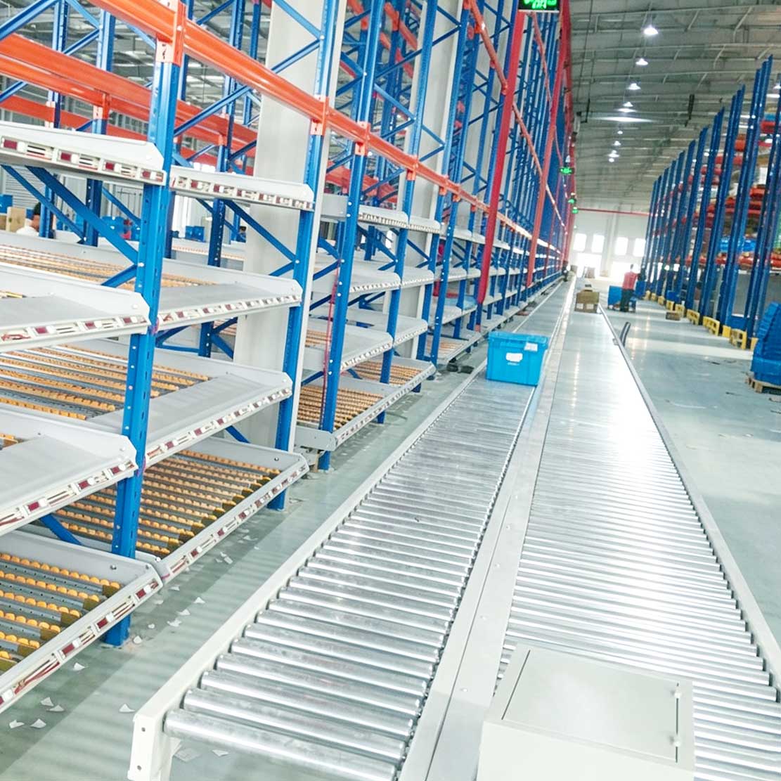 multi-tier carton flow shelving system